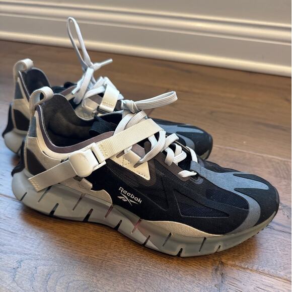 Reebok Zig Kinetica Concept Type Low Top Running Shoes Black Unisex Mens 5.5 - Picture 1 of 9